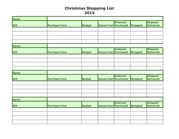 Christmas Shopping List Photo