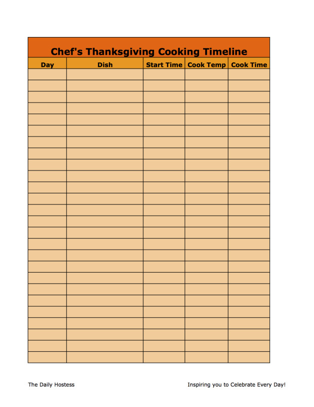 TDH-Chefs Cooking Timeline