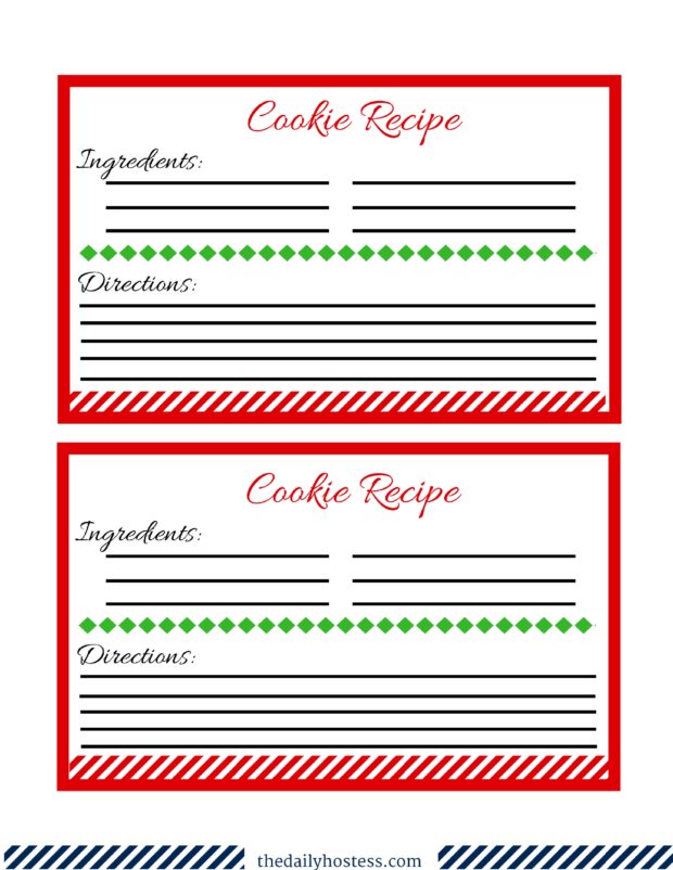 Cookie Exchange Printable, cookie exchange ideas, cookie exchange tags, gift tags, recipe card, Christmas recipe card