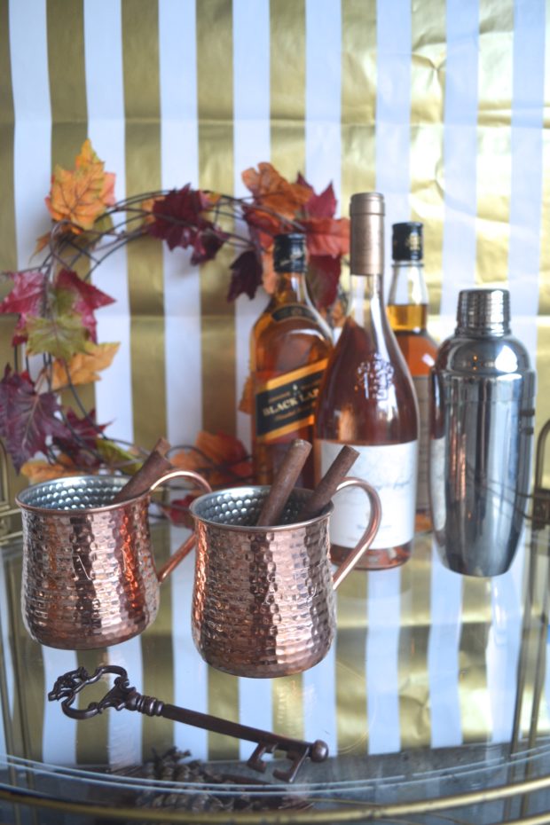 One Bar Cart Two Ways: Fall Themed