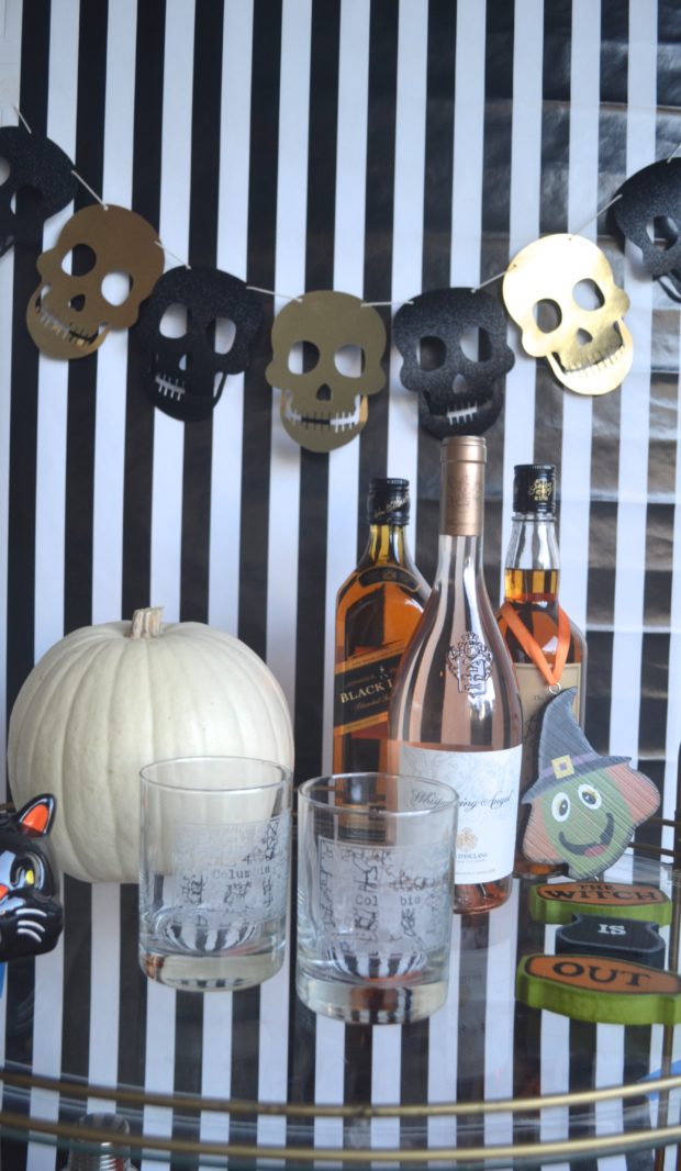 One Bar Cart Two Ways: Halloween Themed