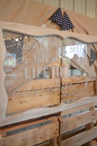 Inspiration for a rustic adventure themed backyard wedding and reception.