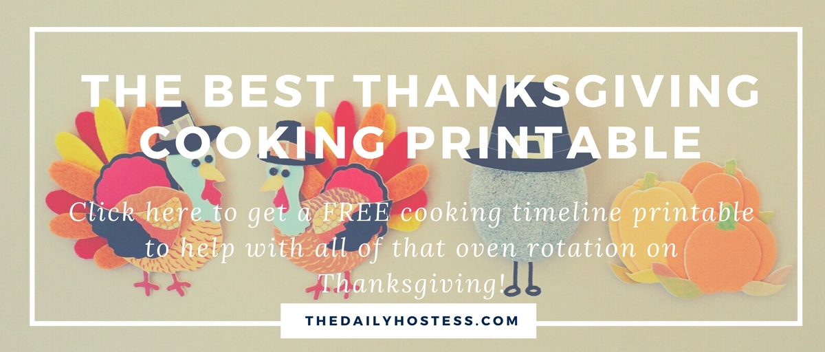 3rd Annual Thanksgiving Cooking Timeline Printable