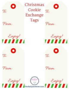 Cookie Exchange Printable, cookie exchange ideas, cookie exchange tags, gift tags