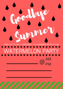 I'm wrapping up this watermelon week with some super cute free printable invitations. We talked so much about how to invite the neighbors over and enjoy the end of summer with watermelon here and here. Now you have a formal way to invite them! And by formal, I mean a printable invitation that isn't formal at all. watermelon party ideas, watermelon themed party invitations, party invites, watermelon party ideas