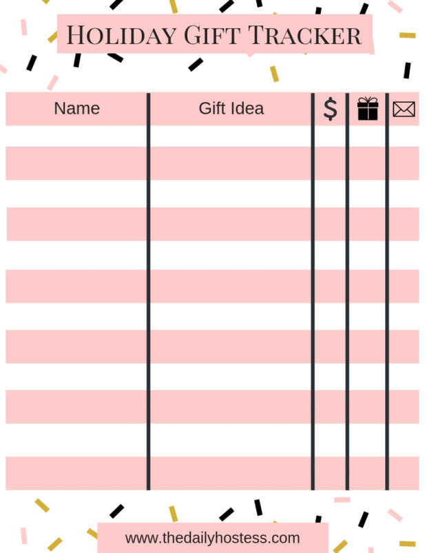 Gift List Tracker To Help Organize Holiday Shopping The Daily Hostess