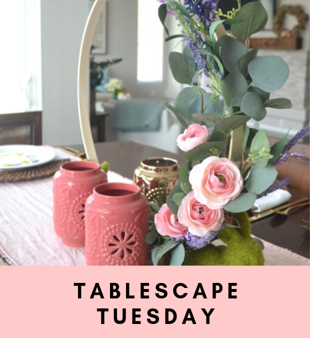 Tablescape Tuesday: Easter Floral Hoop Wreath