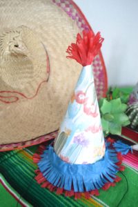 DIY Party Hat Tutorial, how to make your own paper party hats, party hat template, party hat diy, #partyhatdiy #partyhattutorial, Cinco de Mayo party hats