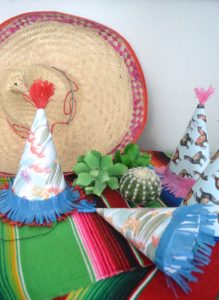 DIY Party Hat Tutorial, how to make your own paper party hats, party hat template, party hat diy, #partyhatdiy #partyhattutorial, Cinco de Mayo party hats