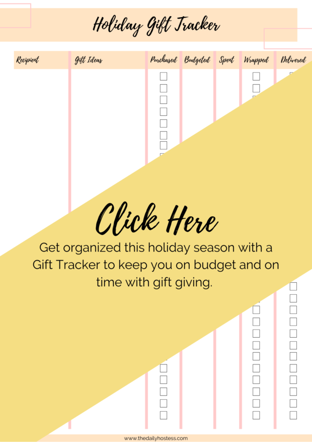 Printable holiday gift tracker, organized gift giving, intentional Christmas #giftgiving #giftgivingtracker #printable