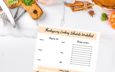 Thanksgiving Cooking Schedule & Planning Worksheet