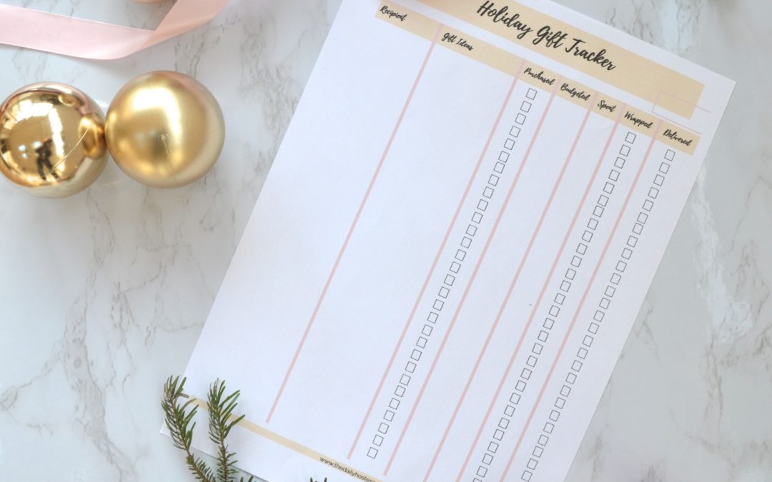 Printable holiday gift tracker, organized gift giving, intentional Christmas #giftgiving #giftgivingtracker #printable