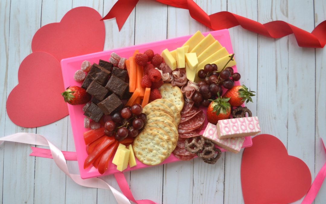 Valentine's day charcuterie, Valentines themed cheese board, red and pink grazing board, sweet and savory meat and cheese board
