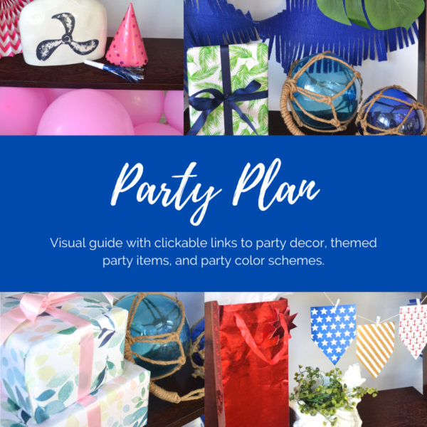planned virtual party, nautical themed virtual party, party resources for five different nautical party ideas